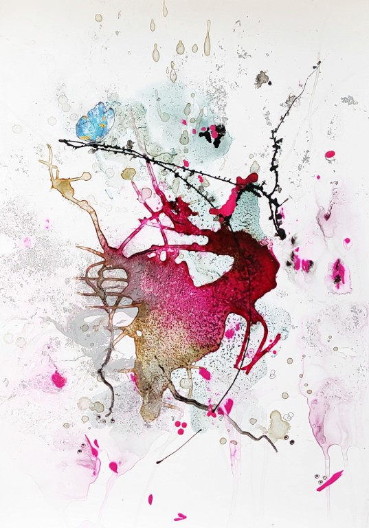 30x42, mixed media auf steinpapier